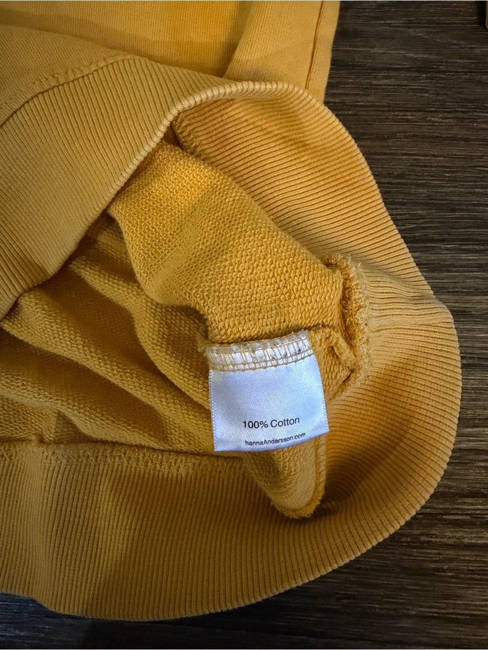 Hanna Andersson Girl Yellow Sweatshirt Long Sleeve Dress W/ Ruffle Detail Size 5 - Picture 5 of 6